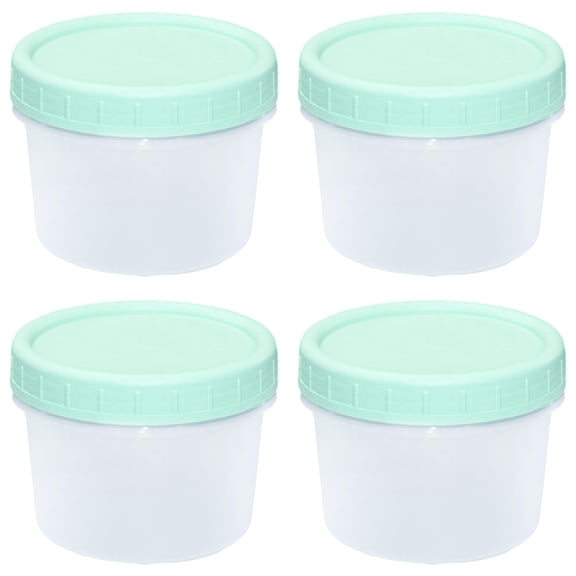 Goowood Food Storage Containers with Lids 200ml 4pc Reusable Plastic Deli Containers for Meal Prep Overnight Oats Freezer and Microwave Safe