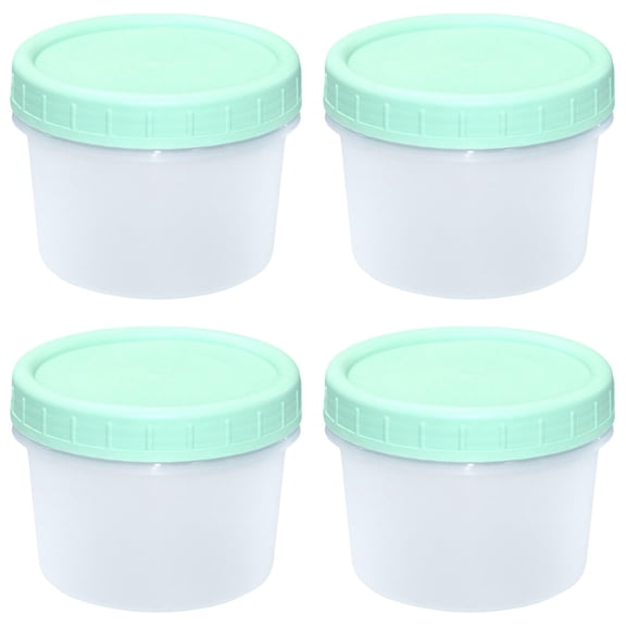 Goowood Food Storage Containers with Lids 4 Pack 160ml Small Plastic Deli Containers Airtight Reusable Freezer Microwave Safe Light Green
