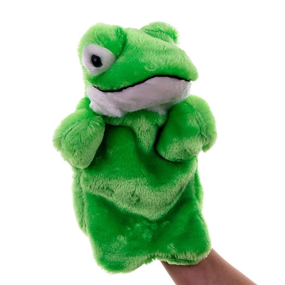 Goowood Frog Puppet Stuffed Animals Kermit the Frog Hand Puppet for Toddlers and Adults Plush Storytelling Toy for Home Sofa Ornament