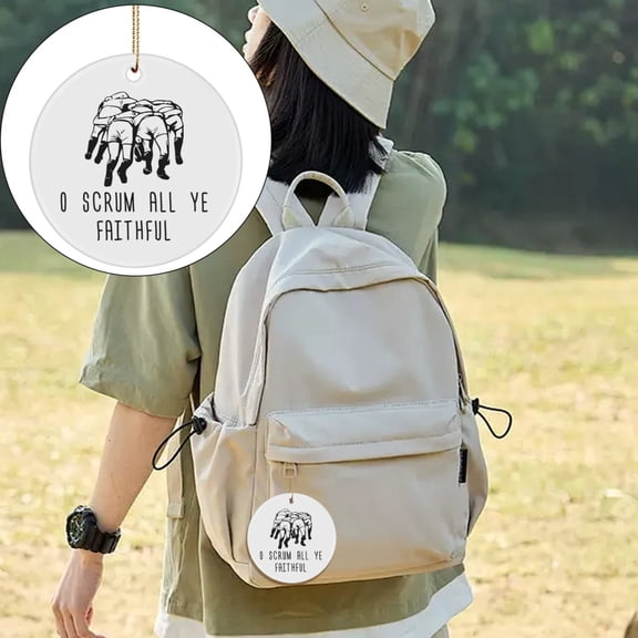 Goowood Funny Rugby Ornament Christmas Tree Decor Sports Player Gift Holiday Hanging Decoration for Fans Men Boys Home Party with Gift Box