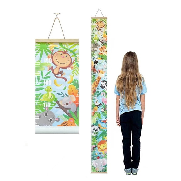 Goowood Growth Chart for Wall Height Chart for Kids Animal Jungle Kids Growth Chart for Nursery Bedroom Wall Decor Green Height Ruler