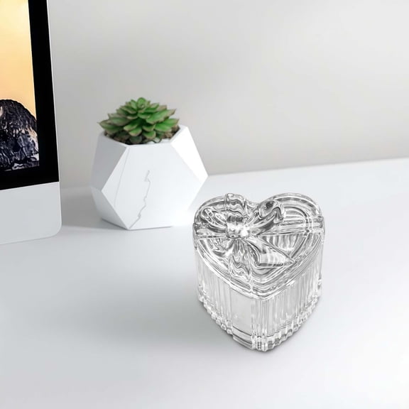 Goowood Heart Shaped Crown Decorative Jar Sealed Candy Storage Box Jewelry Candle Container