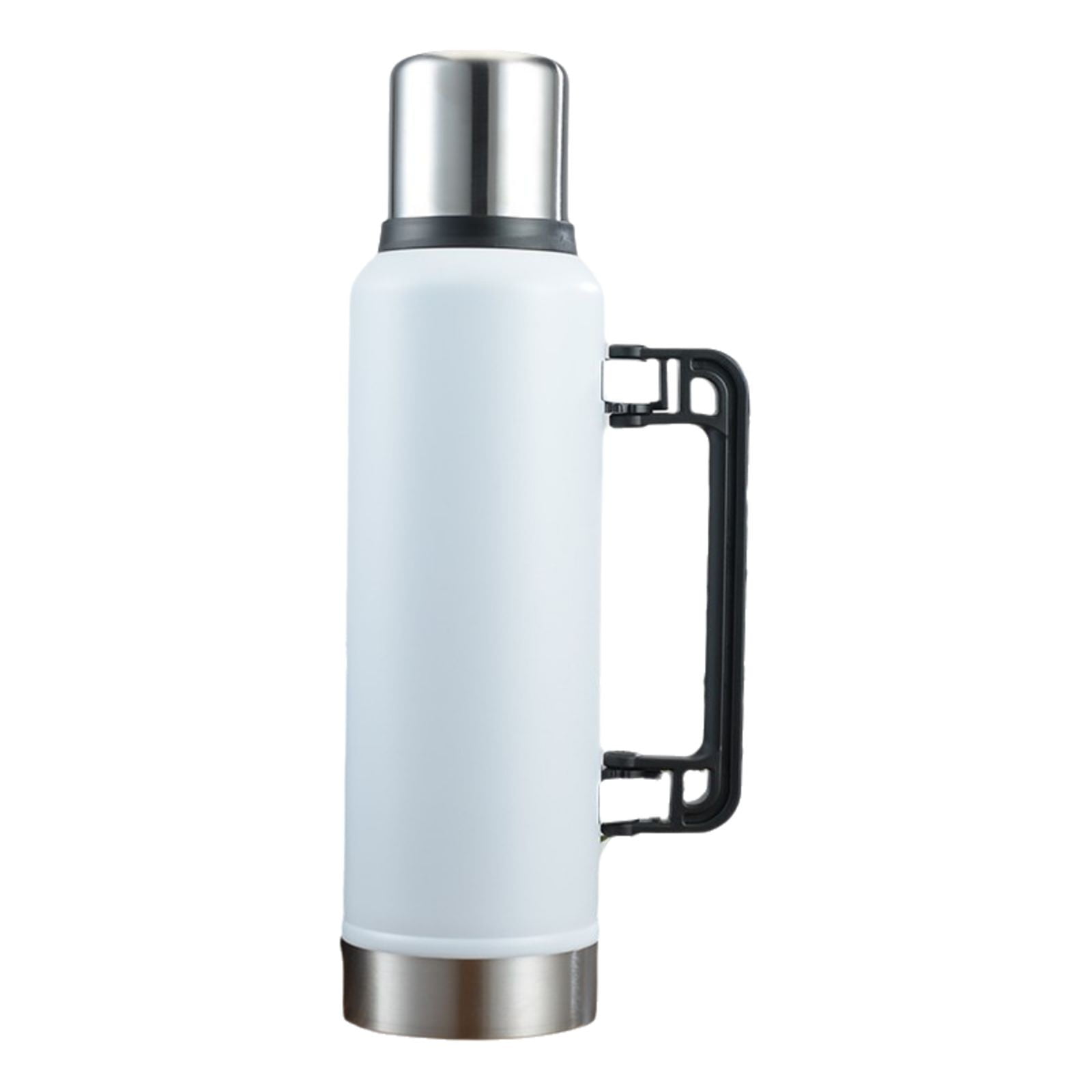 Goowood Insulated Water Bottle 47 oz Stainless Steel Vacuum Travel Jug with Handle Large Capacity Thermal Flask for Outdoor Camping Black