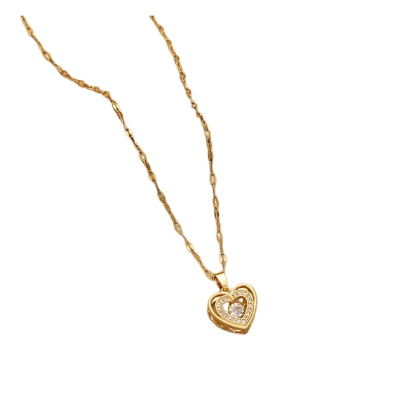 Goowood Interlocking Heart Necklace for Women Hypoallergenic Alloy Love Pendant Fashion Jewelry Romantic Anniversary Valentine's Day Gifts for Her