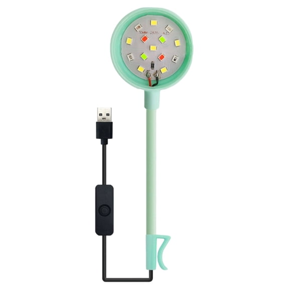 Goowood LED Aquarium Light Clip On Fish Tank Spotlight RGB Color Changing Submersible Lamp USB Waterproof Mini Betta Planted Tank Light for Coral Rockery White