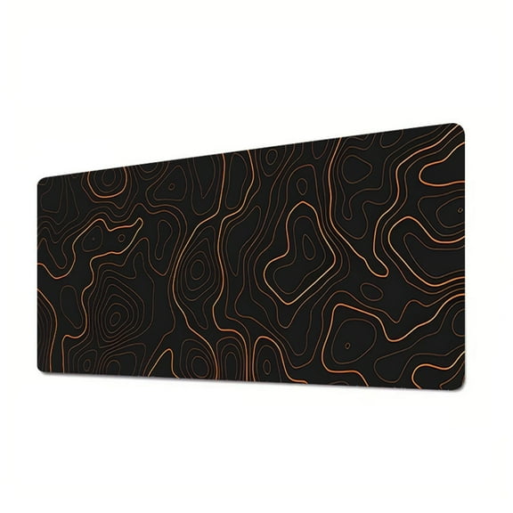 Goowood Large Desk Mat Abstract Texture Topographic Gaming Mouse Pad Stain Resistant Non Slip Rubber Base Computer Deskpad for Office Home Setup