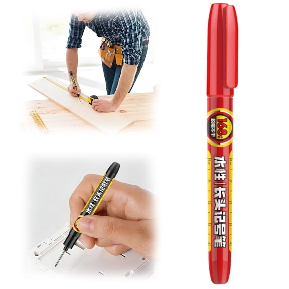 Goowood Long Head Deep Hole Marker Pen Waterproof Construction Marking Tool for Wood Metal Carpentry Automotive Home Renovation