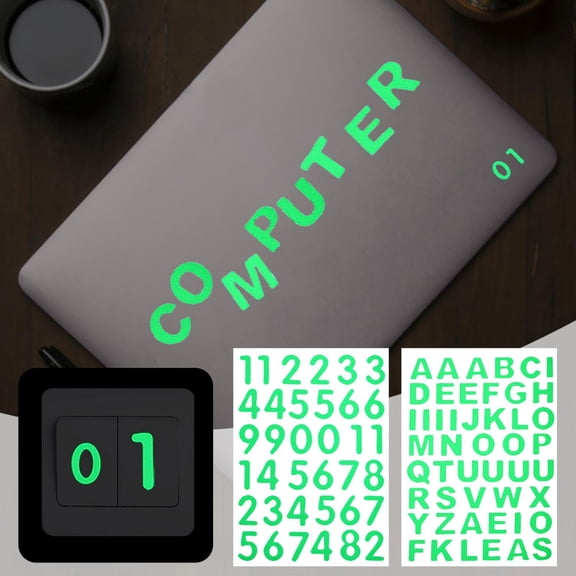 Goowood Luminous Alphabet Stickers, Glow in the Dark Letters and Removable Wall Stickers, Reflective Alphabet for Mailbox and Mailboxes for Outside