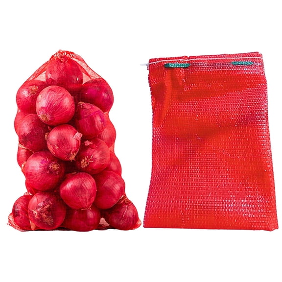 Goowood Mesh Onion Bags Reusable Produce Bags for Potato Storage and Vegetables Hanging Breathable Net Bags for Crawfish Red 18.5x10.24in