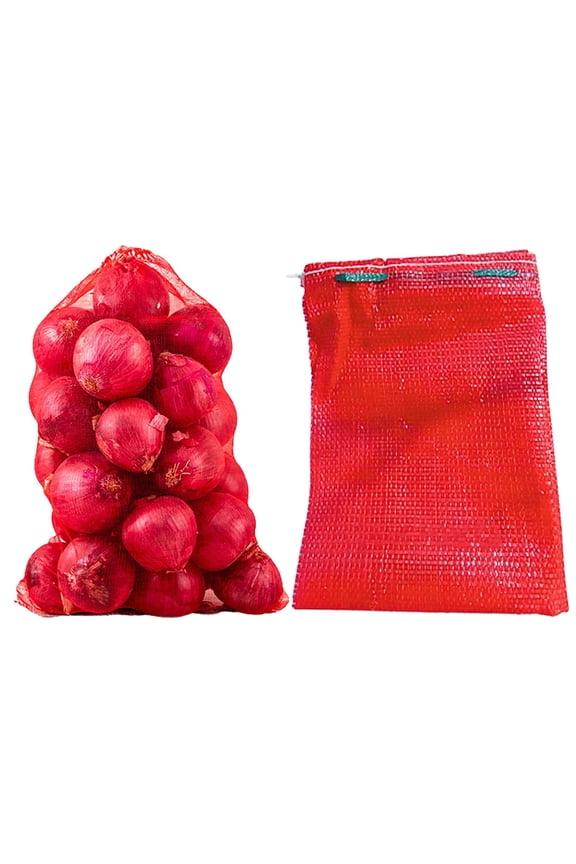 Mesh Onion Bags Reusable Produce Bags for Potato Storage and Vegetables Hanging Breathable Net Bags for Crawfish Red 18.5x10.24in