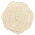 thumbnail image 1 of Goowood Metallic Gold Pressed Vinyl Placemats Round Hollow Out Floral Dining Table Mats Heat Resistant Non Slip Doilies for Wedding Holiday Party Centerpiece, 1 of 4