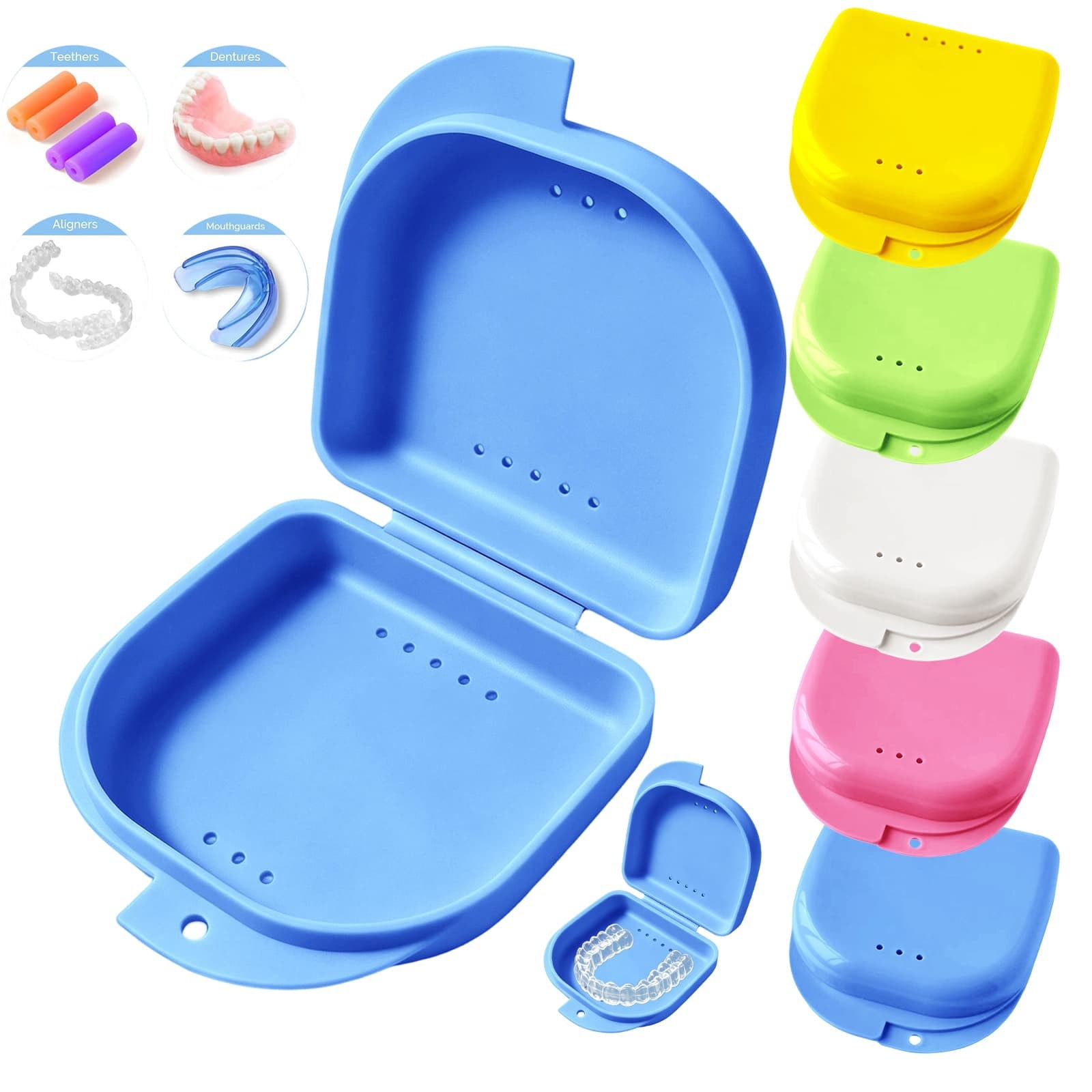 Goowood Mouth Guard Case and Denture Box, Protective Retainer Container ...