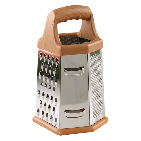 Goowood Multifunctional 6-Sided Stainless Steel Vegetable Grater and Shredder with Ergonomic Handle and Bowl for Cheese and Salad Preparation