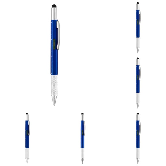 Goowood Multitool Pen Cool Gadgets for Men Birthday Gifts 6 in 1 EDC Pen Tool Stylus Ruler Screwdriver Dad Gift Blue 16 Pcs