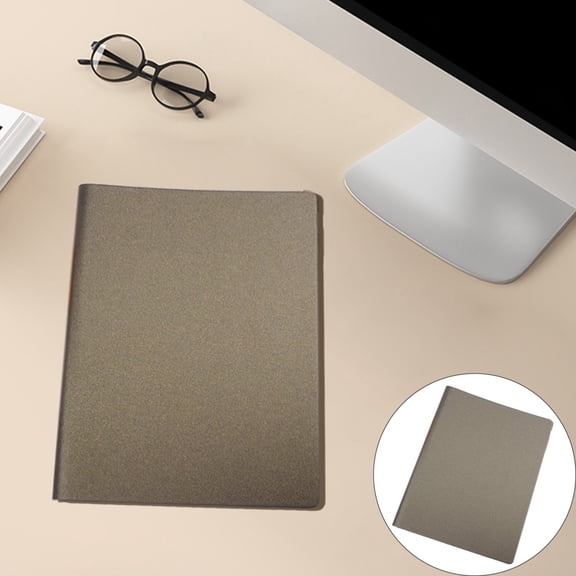 Goowood Notebook Business Planner Binder Rose Gold Executive Meeting Notebook for Work High End Refillable 9 Ring Pearlescent Leather