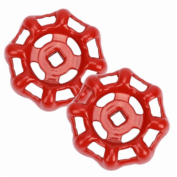 Goowood Outside Faucet Handle Replacement 7mm x 7mm Square Stem Hole Red Wheel Handle for Hose Bib Water Spigot and Valve Shut Off 1 Pack