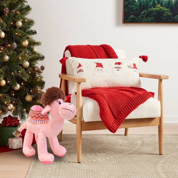 Goowood Pink Camel Stuffed Animal Plush Toy Cute Cuddly Fuzzy Plushie for Birthday Christmas Gift Soft Animal Themed Party Home Decoration