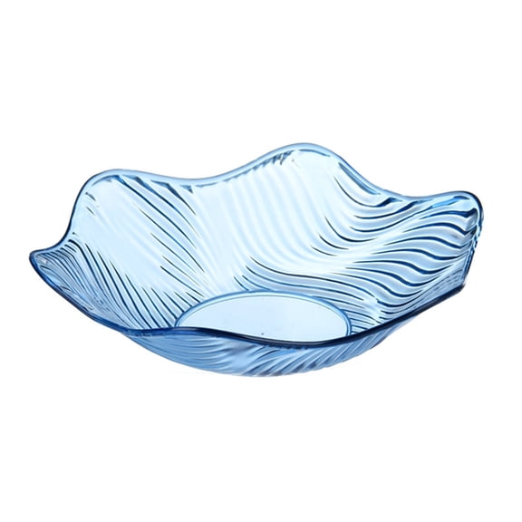 Goowood Plastic Fruit Bowl Large Crystal Plastic Fruit Plate Decor Flower Shape Serving Tray for Candy Dried Fruit Snacks and Living Room