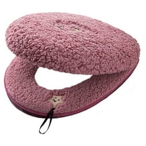Goowood Plush Toilet Seat Warmer Cover Fuzzy Cushion with Zipper Handle Washable Thicker Reusable for Bathroom Winter Comfort Green