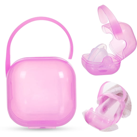 Goowood Portable Pacifier Case Travel Pacifier Holder Binky Box Container Soother Storage Bag Accessory for Infants and Toddlers