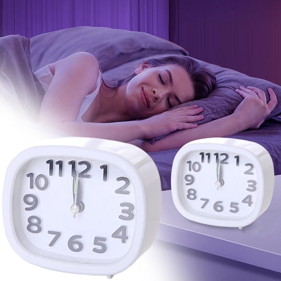 Goowood Portable Travel Alarm Clock Battery Operated Analog Quartz Desk Clocks for Bedroom Office Bedside Simple Wake Up Beep Alert
