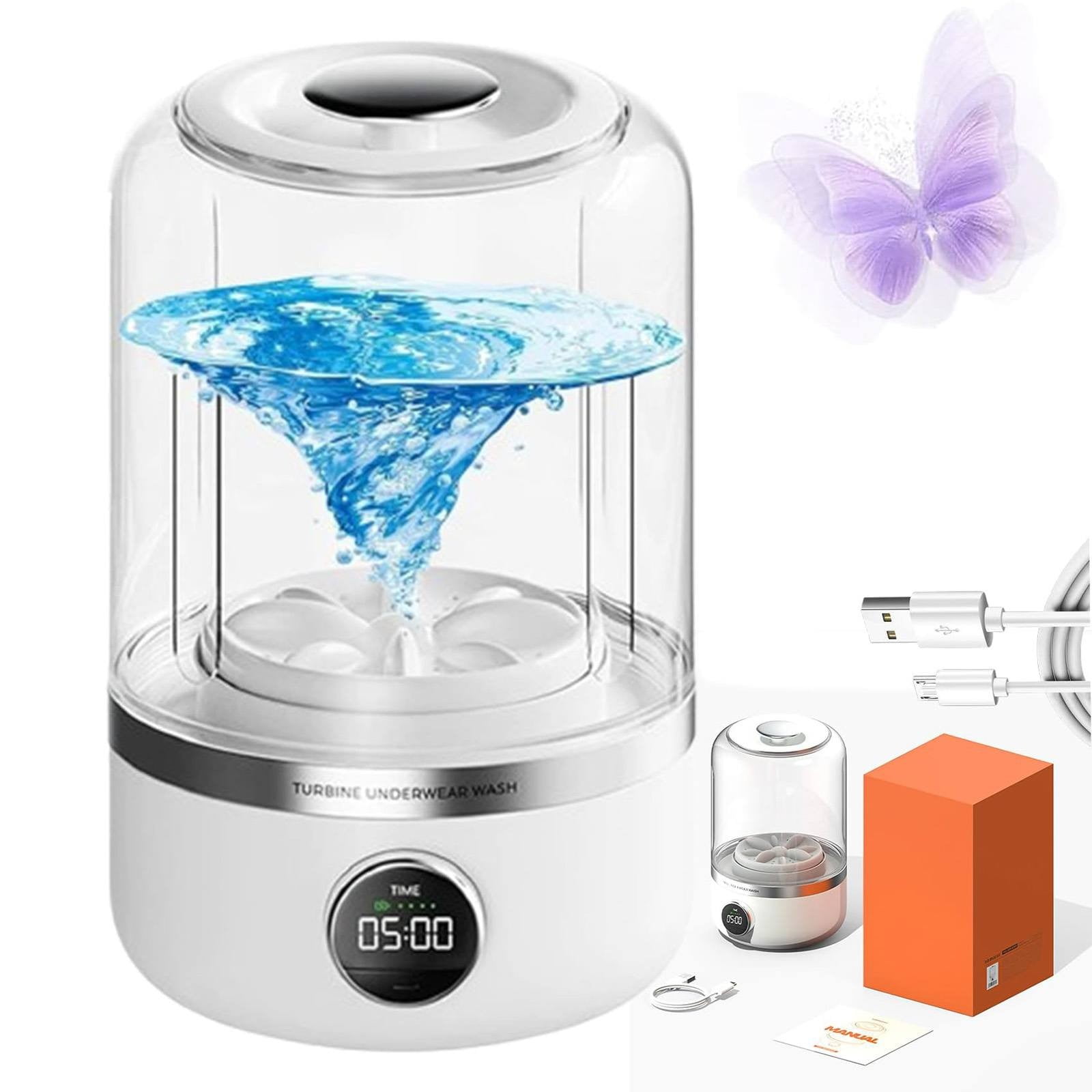 Goowood Portable Washing Machine Ye02 Rechargeable Cordless Mini Washer for Underwear Delicate Socks Baby Clothes Travel and Apartments