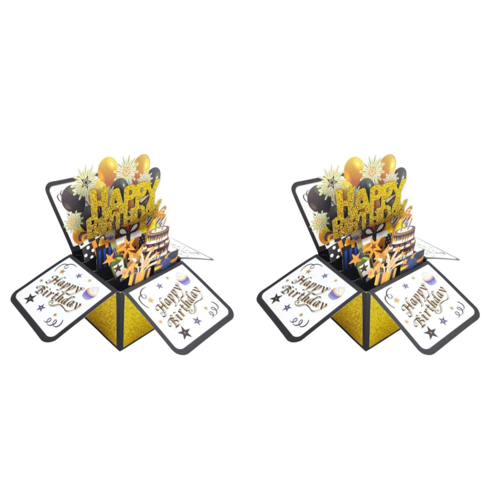 Goowood Premium 3D Pop Up Birthday Card - Elegant Gold Glitter Greeting ...