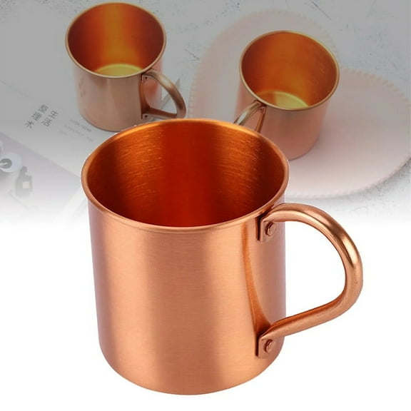 Goowood Pure Copper Mug Moscow Mule Copper Cups for Drinking Real Copper Coffee Cup with Rolled Edge Straight Design for Beer and Cocktails