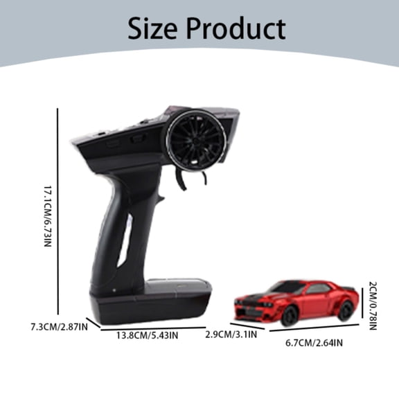 Goowood RC Drift Car Mini RC Car 1:76 Scale Tabletop RC Car with Underglow 2.4GHz High Speed 4WD Remote Control Micro Drift RC Cars Red