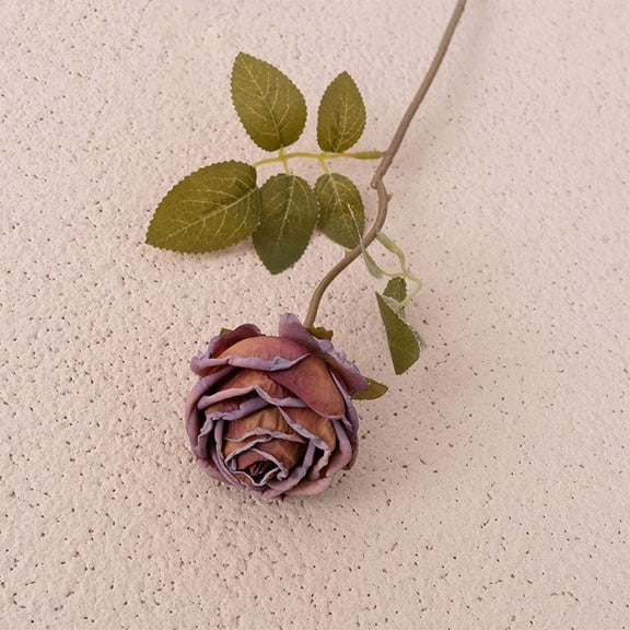 Goowood Realistic Artificial Rose Flower Frosted Tipped Petals Rustic Elegant Faux Stem for Home Wedding Office Party Event Decoration