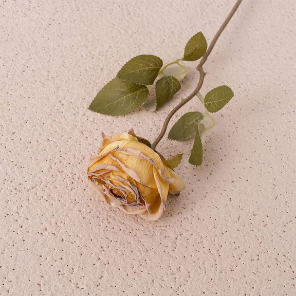 Goowood Realistic Artificial Rose Flower Frosted Tipped Petals Rustic Elegant Faux Stem for Home Wedding Office Party Event Decoration