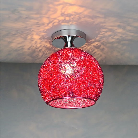 Goowood Red Aluminum Ceiling Light Fixture Kids Bedroom Nursery Ceiling Lamp Home Decor Lampshade
