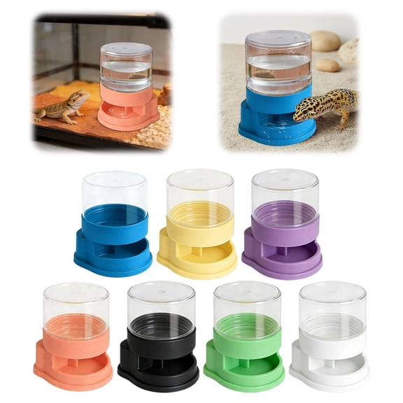 Goowood Reptile Automatic Water Dispenser Tank Feeder Bowl with Waterer Feeding Accessories Small Water Dish for Turtle Tortoise and Amphibians Habitat