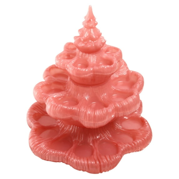Goowood Reusable 3-Layer Egg Platter Tree Shaped Tray, Green Plant Design for Holiday Party, Decor & Family Gatherings - Holds 24 Deviled Eggs