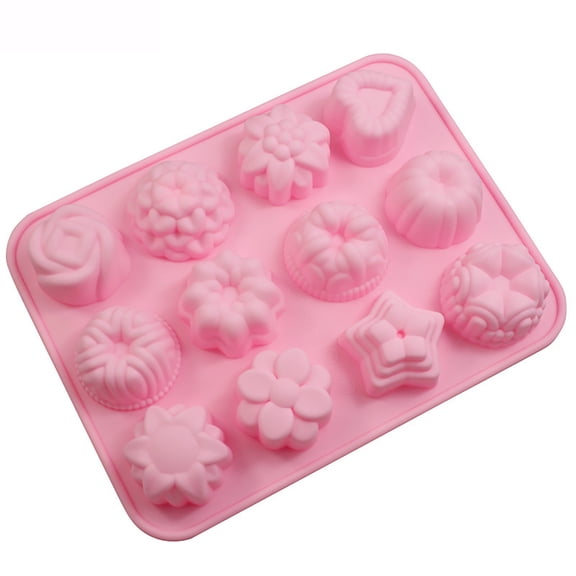 Goowood Rose Flower Cake Mold 3D Floral Muffin Baking Tray Nonstick Dessert Pastry Pan for Cupcake Soap Ice Cube Making Kitchen Bakeware