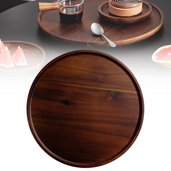 Goowood Rustic Wooden Serving Tray Ottoman Coffee Table Platter Breakfast Bed Vanity Organizer Decorative Kitchen Serving Platter
