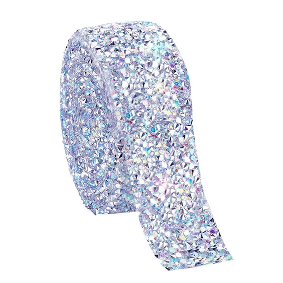 Goowood Self-adhesive Rhinestone Ribbon Crystal Sticker Roll Bling Diamond Tape for Car Phone Laptop Wedding Decoration with 1 piece