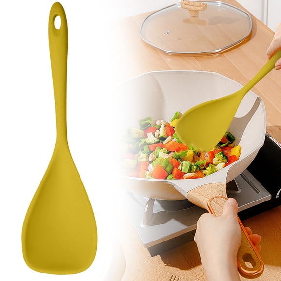 Goowood Silicone Cooking Spoon Heat Resistant Spatula Nonstick Kitchen Utensil Mixing Serving Soup Ladle Scraper for Cooking Baking