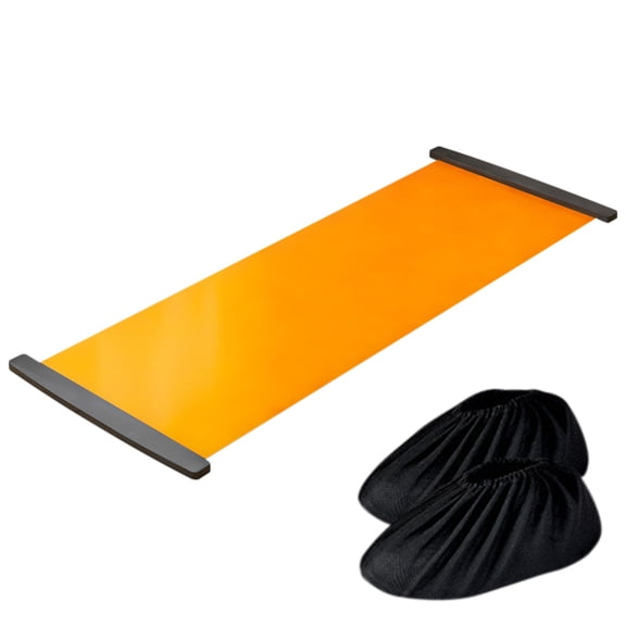 Goowood Slide Board Workout Mat for Hockey Skating Training Home Gym Fitness Leg Core Exercise with Shoe Covers Low Impact Balance