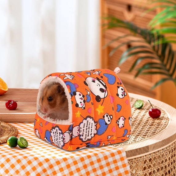 Goowood Small Pet Bed Winter Warm Cozy Hamster House Hideout Nest for Guinea Pigs Ferrets Squirrels Soft Plush Sleeping Cage Accessories
