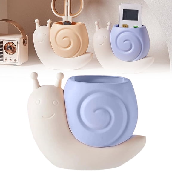 Goowood Snail Pen Holder for Desk Organizer Color C Cute Pencil Cup Office Desk Accessories Makeup Storage Workspace Organization