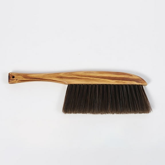 Goowood Soft Bristle Cleaning Brush with Long Handle Solid Wood Hand Broom Whisk Broom for Bed Sofa Clothes and Household Floor Cleaning