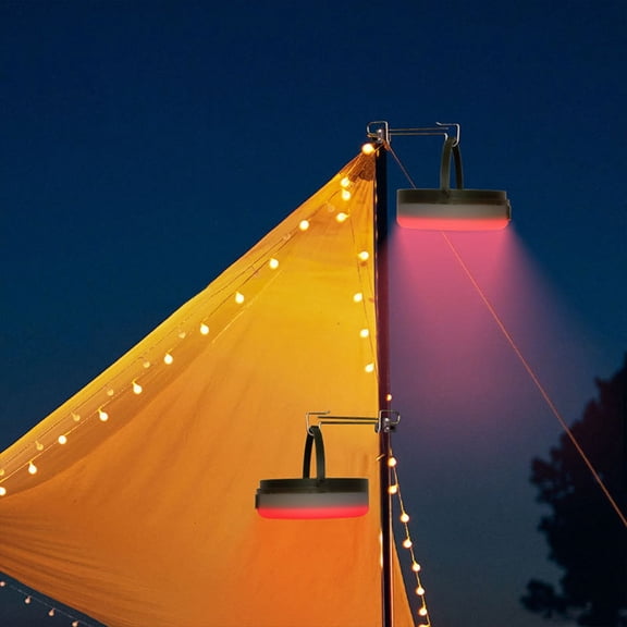 Goowood Solar Camping String Lights Outdoor Waterproof 120 LED Rechargeable Camping Lights for Tent 8 Modes Portable String Lights for RV