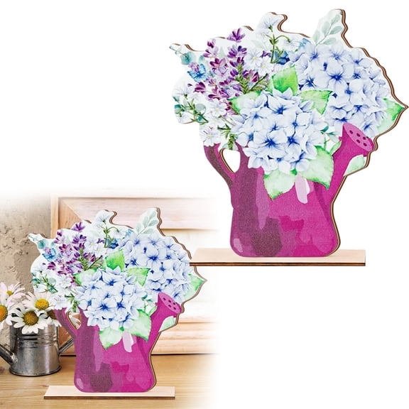 Goowood Spring Decor Easter Decoration for Home Floral Wooden Tabletop Sign with Greetings for Mothers Day Spring Table Mantel Decor 6.5in