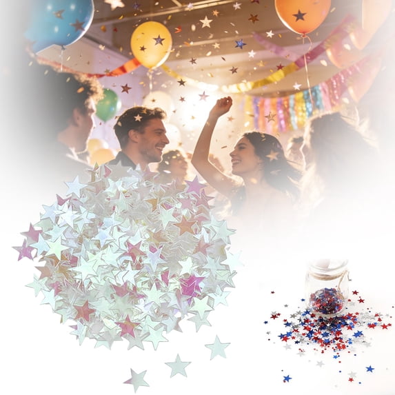 Goowood Star Shaped Glitter Confetti – Sparkling Sequins For Birthday Parties European Style Wedding Festive Table Scatters Plastic Accessories To Shiny And Atmosphere Event & Party Home Decor