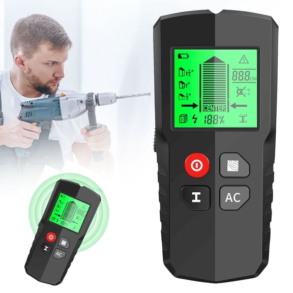 Goowood Stud Finder Wall Scanner 5 in 1 Electronic Stud Sensor with LCD Display Portable Wood Metal Stud Detector and AC Wire Finder