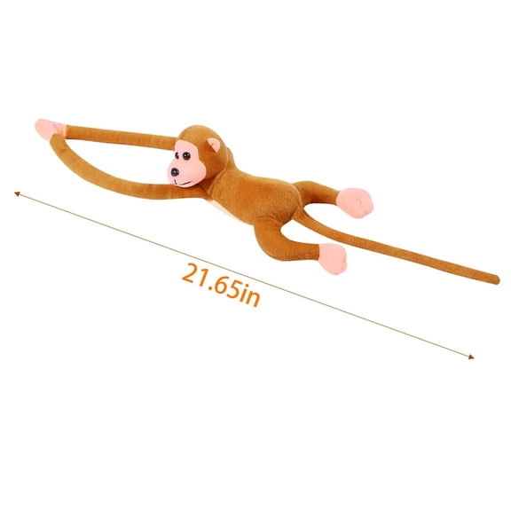 Goowood Stuffed Animal Long Arm Monkey Plush Toy Hanging Monkey Stuffed Animal Decor for Room and Curtain Tieback Light Brown and Coffee
