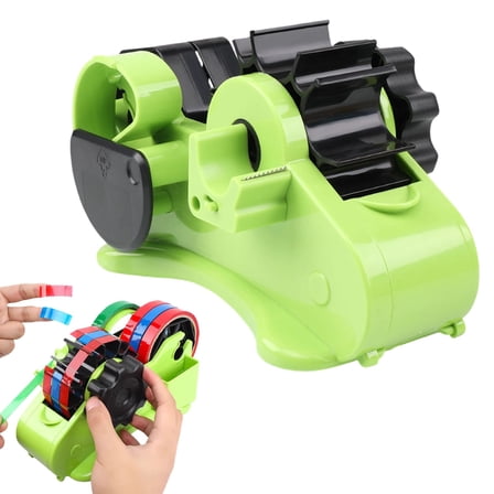 Goowood Tape Dispenser Multi Roll Desktop Packing Tape Dispenser with Cutter for Packaging Shipping and Home Office Green 46mm
