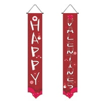 Goowood Valentine's Day Porch Sign 2 pack Welcome Banner for Front Door Outdoor Holiday Party Decor 70.8 inch