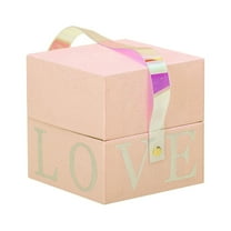 Goowood Valentines Day Chocolate Gift Box with Lids Pink Heart Love Box for Flowers and Small Presents 1 piece